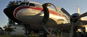 Vintage airplane in hangar
