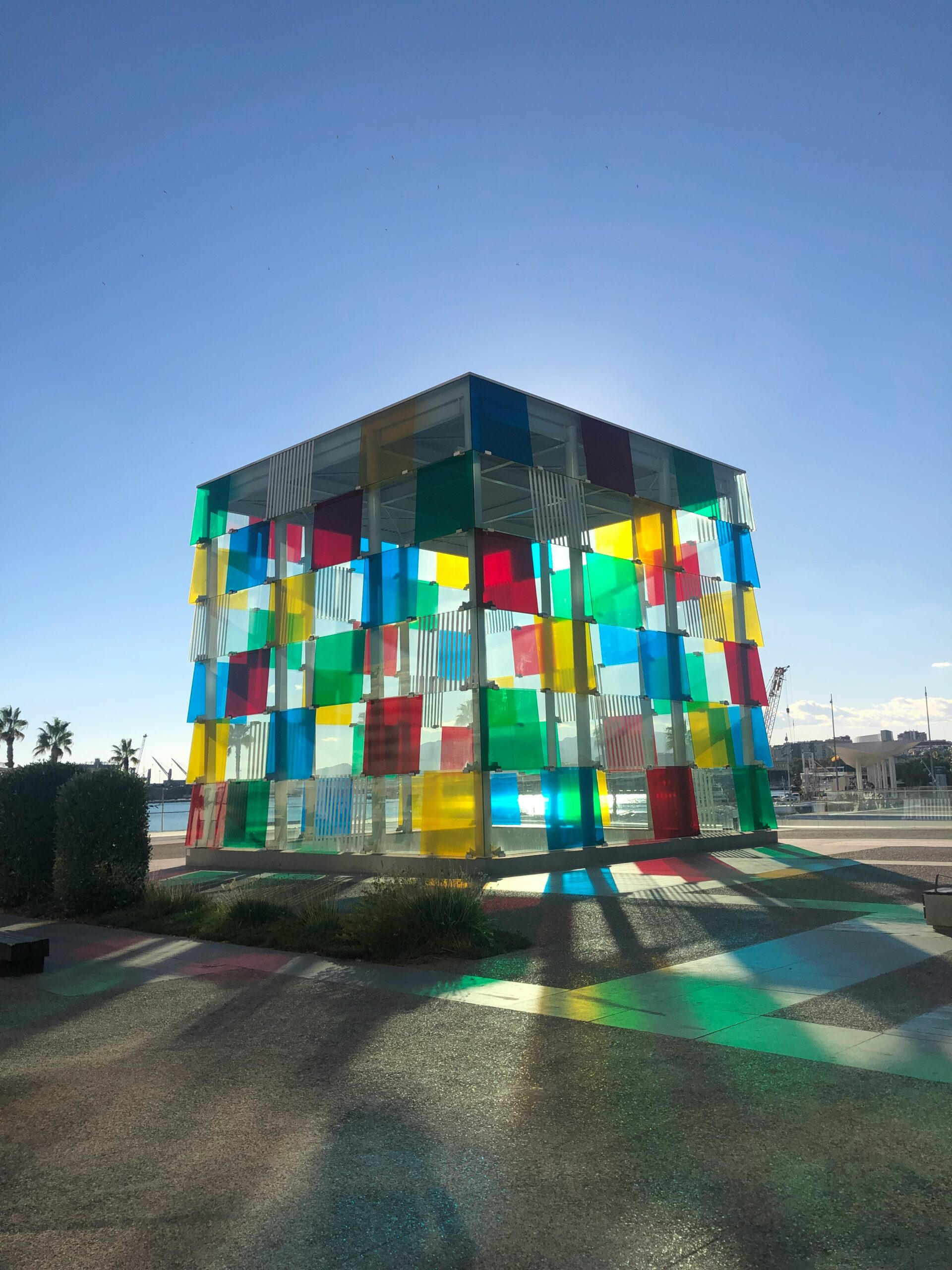 Muelle Uno waterfront and Pompidou cube